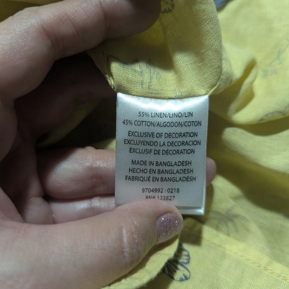 Bruno Milano Mens Short Sleeve Shirt Button Up Small NWT Yellow Flamingos Trees - Picture 15 of 16
